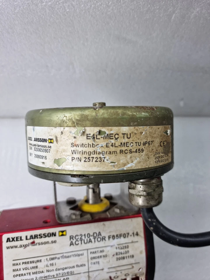 AXEL LARSSON RC210-DA ACTUATOR F05F07-14 AL35-77 E4L-MEC TU